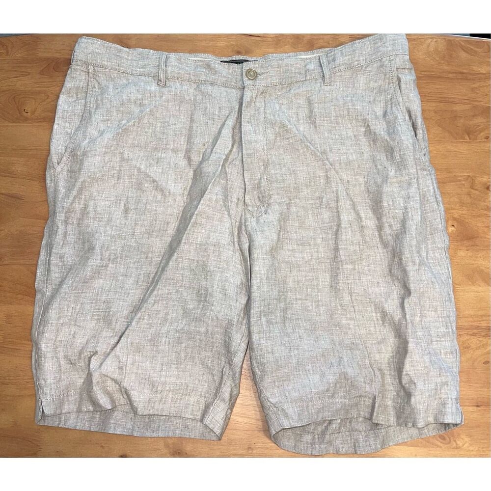 100% LINEN Jos A Bank Shorts Mens W40 Beige